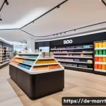 Home 15 소비자 인식 변화와 뉴로마케팅의 역할 - A modern retail store interior designed with neuromarketing principles: warm, inviting lighting high...