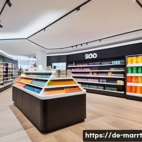 Home 27 소비자 인식 변화와 뉴로마케팅의 역할 - A modern retail store interior designed with neuromarketing principles: warm, inviting lighting high...